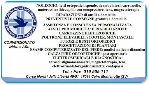 Noleggio Letti Ortopedici Carozzelle Materassi Antidecupido Sanitaria Ortopedia Nuova Euromedical Carcare (SV)